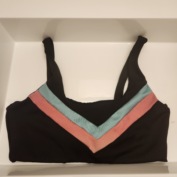 Beach Riot Chevrons Colorblock Sports Bra in Tidal Colorblock - Picture 5 of 8